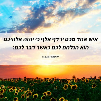 Picture 06 - יהושע 23:10 HEB - איש אחד מכם ירדף אלף כי - Bible Verse Picture