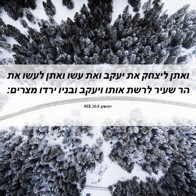 Picture 06 - יהושע 24:4 HEB - ואתן ליצחק את יעקב ואת עשו - Bible Verse Picture