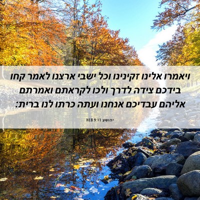 Picture 06 - יהושע 9:11 HEB - ויאמרו אלינו זקינינו וכל - Bible Verse Picture