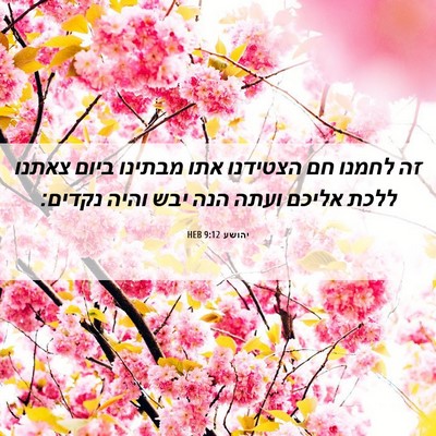 Picture 06 - יהושע 9:12 HEB - זה לחמנו חם הצטידנו אתו - Bible Verse Picture