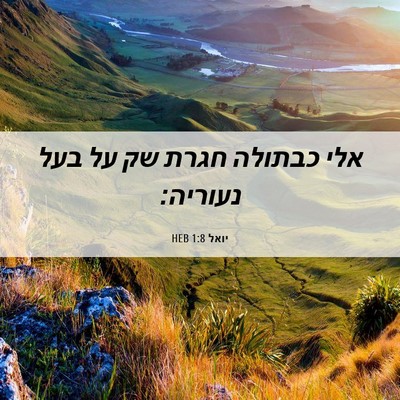 Picture 06 - יואל 1:8 HEB - אלי כבתולה חגרת שק על בעל - Bible Verse Picture