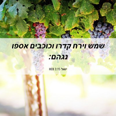 Picture 06 - יואל 3:15 HEB - שמש וירח קדרו וכוכבים אספו - Bible Verse Picture