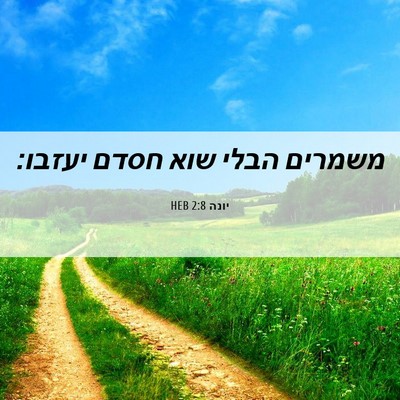 Picture 06 - יונה 2:8 HEB - משמרים הבלי שוא חסדם - Bible Verse Picture