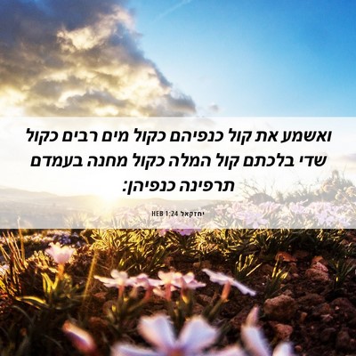 Picture 06 - יחזקאל 1:24 HEB - ואשמע את קול כנפיהם כקול - Bible Verse Picture