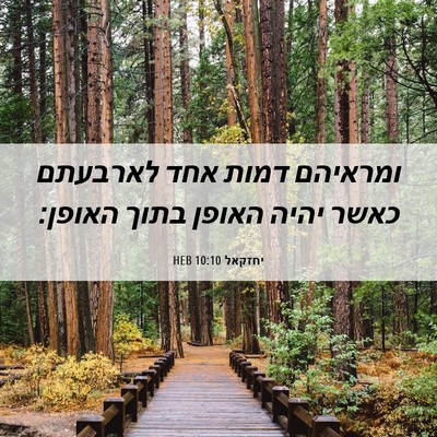 Picture 06 - יחזקאל 10:10 HEB - ומראיהם דמות אחד לארבעתם - Bible Verse Picture