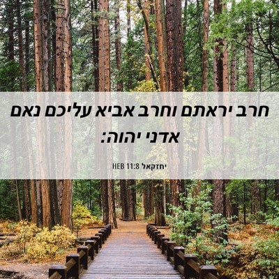 Picture 06 - יחזקאל 11:8 HEB - חרב יראתם וחרב אביא עליכם - Bible Verse Picture