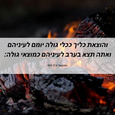 Picture 06 - יחזקאל 12:4 HEB - והוצאת כליך ככלי גולה יומם - Bible Verse Picture