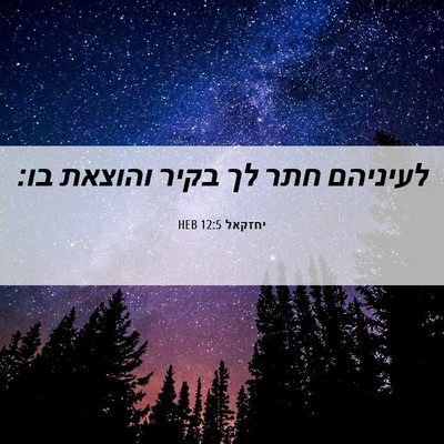 Picture 06 - יחזקאל 12:5 HEB - לעיניהם חתר לך בקיר והוצאת - Bible Verse Picture