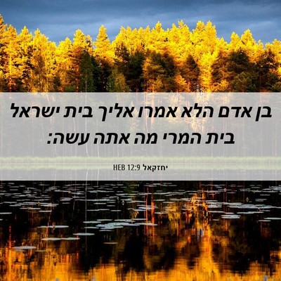 Picture 06 - יחזקאל 12:9 HEB - בן אדם הלא אמרו אליך בית - Bible Verse Picture