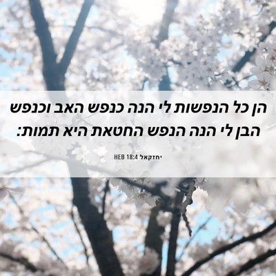 Picture 06 - יחזקאל 18:4 HEB - הן כל הנפשות לי הנה כנפש - Bible Verse Picture