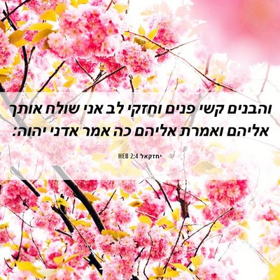 Picture 06 - יחזקאל 2:4 HEB - והבנים קשי פנים וחזקי לב - Bible Verse Picture