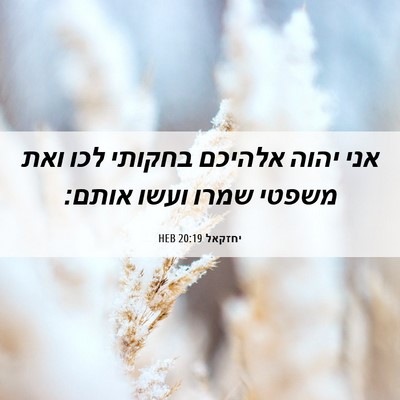 Picture 06 - יחזקאל 20:19 HEB - אני יהוה אלהיכם בחקותי לכו - Bible Verse Picture