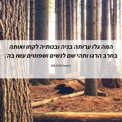 Picture 06 - יחזקאל 23:10 HEB - המה גלו ערותה בניה ובנותיה - Bible Verse Picture