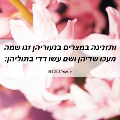 Picture 06 - יחזקאל 23:3 HEB - ותזנינה במצרים בנעוריהן - Bible Verse Picture