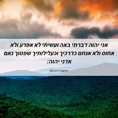 Picture 06 - יחזקאל 24:14 HEB - אני יהוה דברתי באה ועשיתי - Bible Verse Picture