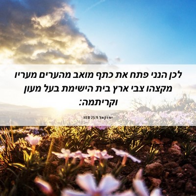 Picture 06 - יחזקאל 25:9 HEB - לכן הנני פתח את כתף מואב - Bible Verse Picture