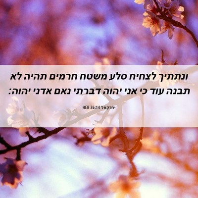 Picture 06 - יחזקאל 26:14 HEB - ונתתיך לצחיח סלע משטח - Bible Verse Picture