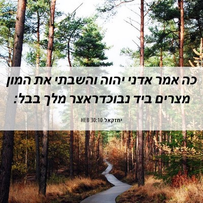 Picture 06 - יחזקאל 30:10 HEB - כה אמר אדני יהוה והשבתי את - Bible Verse Picture