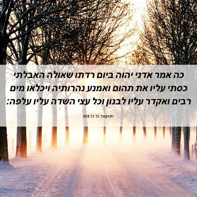 Picture 06 - יחזקאל 31:15 HEB - כה אמר אדני יהוה ביום רדתו - Bible Verse Picture