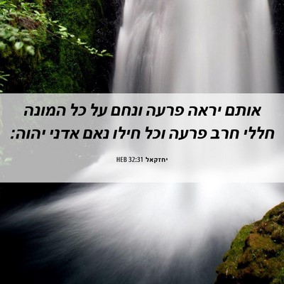 Picture 06 - יחזקאל 32:31 HEB - אותם יראה פרעה ונחם על כל - Bible Verse Picture