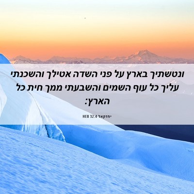 Picture 06 - יחזקאל 32:4 HEB - ונטשתיך בארץ על פני השדה - Bible Verse Picture