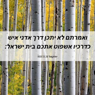 Picture 06 - יחזקאל 33:20 HEB - ואמרתם לא יתכן דרך אדני איש - Bible Verse Picture