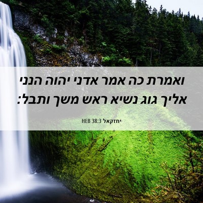 Picture 06 - יחזקאל 38:3 HEB - ואמרת כה אמר אדני יהוה הנני - Bible Verse Picture