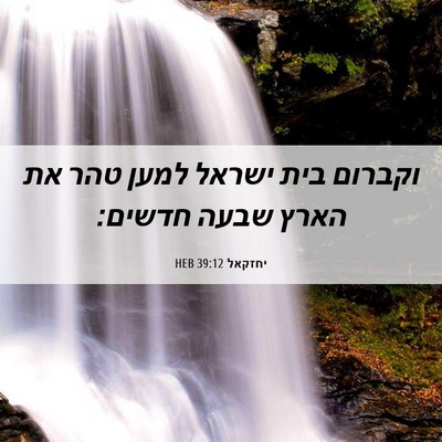 Picture 06 - יחזקאל 39:12 HEB - וקברום בית ישראל למען טהר - Bible Verse Picture