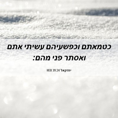 Picture 06 - יחזקאל 39:24 HEB - כטמאתם וכפשעיהם עשיתי אתם - Bible Verse Picture