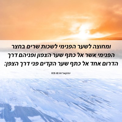 Picture 06 - יחזקאל 40:44 HEB - ומחוצה לשער הפנימי לשכות - Bible Verse Picture