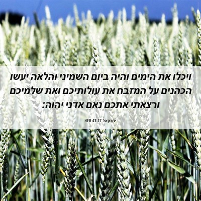 Picture 06 - יחזקאל 43:27 HEB - ויכלו את הימים והיה ביום - Bible Verse Picture