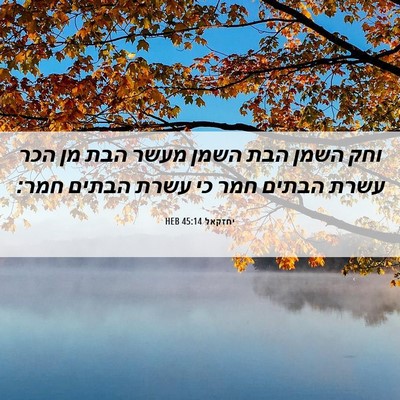 Picture 06 - יחזקאל 45:14 HEB - וחק השמן הבת השמן מעשר הבת - Bible Verse Picture