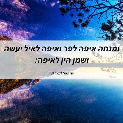 Picture 06 - יחזקאל 45:24 HEB - ומנחה איפה לפר ואיפה לאיל - Bible Verse Picture