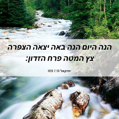 Picture 06 - יחזקאל 7:10 HEB - הנה היום הנה באה יצאה הצפרה - Bible Verse Picture