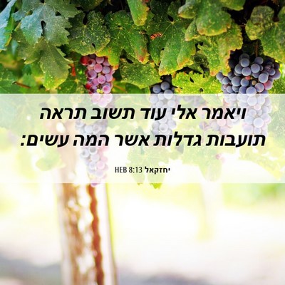 Picture 06 - יחזקאל 8:13 HEB - ויאמר אלי עוד תשוב תראה - Bible Verse Picture