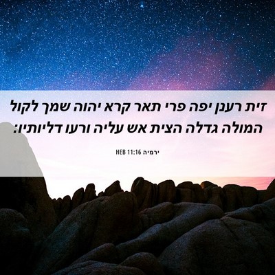 Picture 06 - ירמיה 11:16 HEB - זית רענן יפה פרי תאר קרא - Bible Verse Picture