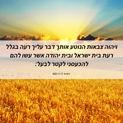 Picture 06 - ירמיה 11:17 HEB - ויהוה צבאות הנוטע אותך דבר - Bible Verse Picture