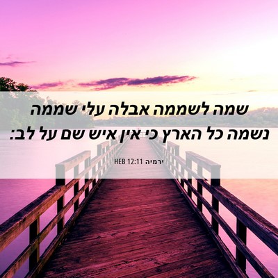 Picture 06 - ירמיה 12:11 HEB - שמה לשממה אבלה עלי שממה - Bible Verse Picture