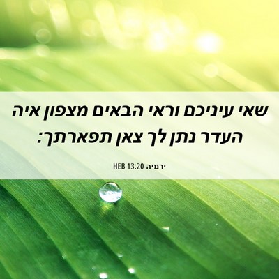 Picture 06 - ירמיה 13:20 HEB - שאי עיניכם וראי הבאים - Bible Verse Picture