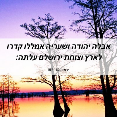 Picture 06 - ירמיה 14:2 HEB - אבלה יהודה ושעריה אמללו - Bible Verse Picture
