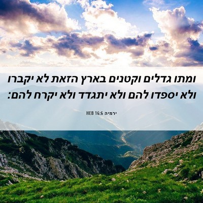 Picture 06 - ירמיה 16:6 HEB - ומתו גדלים וקטנים בארץ - Bible Verse Picture