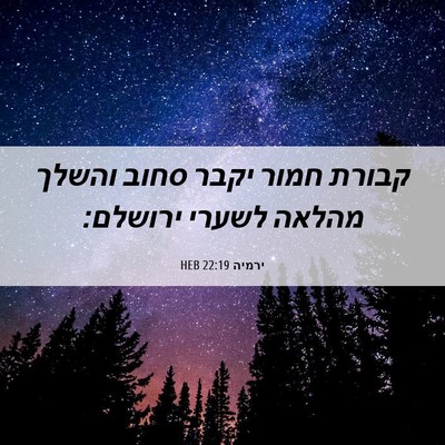 Picture 06 - ירמיה 22:19 HEB - קבורת חמור יקבר סחוב והשלך - Bible Verse Picture