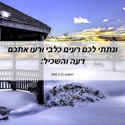 Picture 06 - ירמיה 3:15 HEB - ונתתי לכם רעים כלבי ורעו - Bible Verse Picture