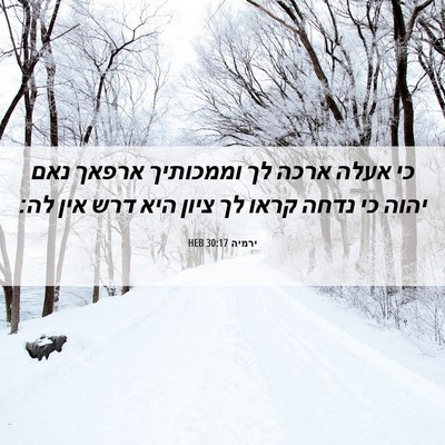 Picture 06 - ירמיה 30:17 HEB - כי אעלה ארכה לך וממכותיך - Bible Verse Picture