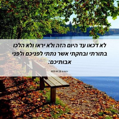 Picture 06 - ירמיה 44:10 HEB - לא דכאו עד היום הזה ולא - Bible Verse Picture