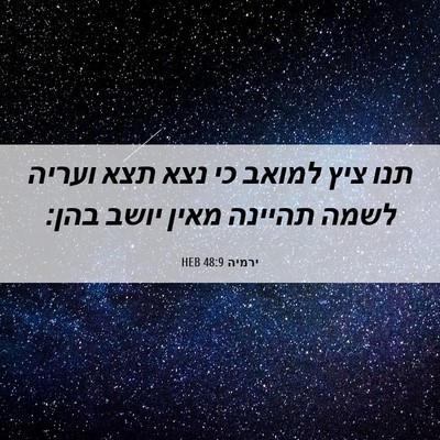 Picture 06 - ירמיה 48:9 HEB - תנו ציץ למואב כי נצא תצא - Bible Verse Picture