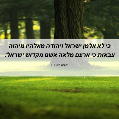 Picture 06 - ירמיה 51:5 HEB - כי לא אלמן ישראל ויהודה - Bible Verse Picture