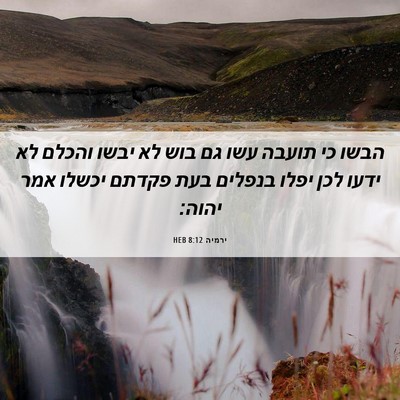 Picture 06 - ירמיה 8:12 HEB - הבשו כי תועבה עשו גם בוש לא - Bible Verse Picture
