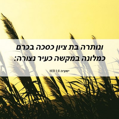 Picture 06 - ישעיה 1:8 HEB - ונותרה בת ציון כסכה בכרם - Bible Verse Picture