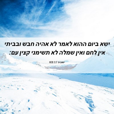Picture 06 - ישעיה 3:7 HEB - ישא ביום ההוא לאמר לא אהיה - Bible Verse Picture